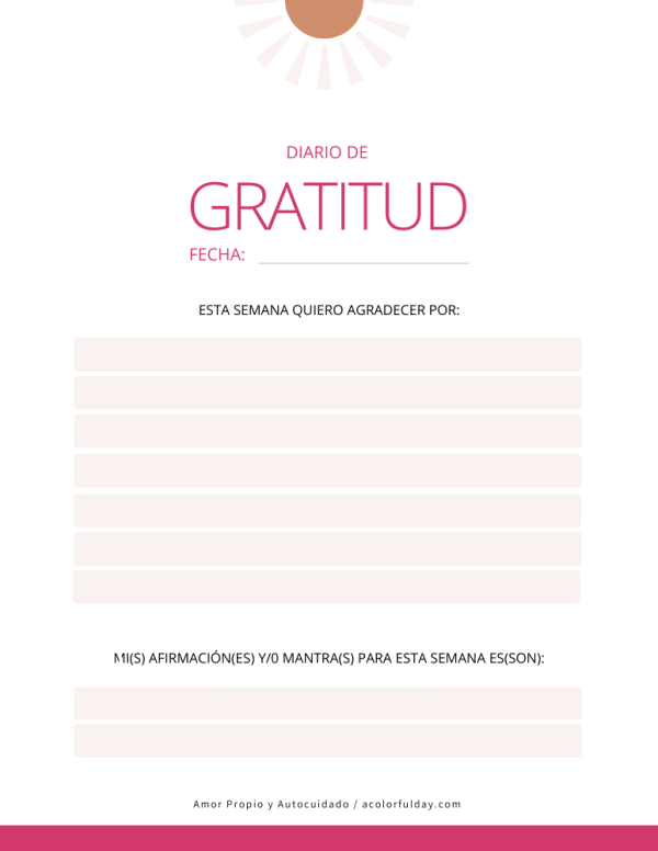 Diario de gratitud